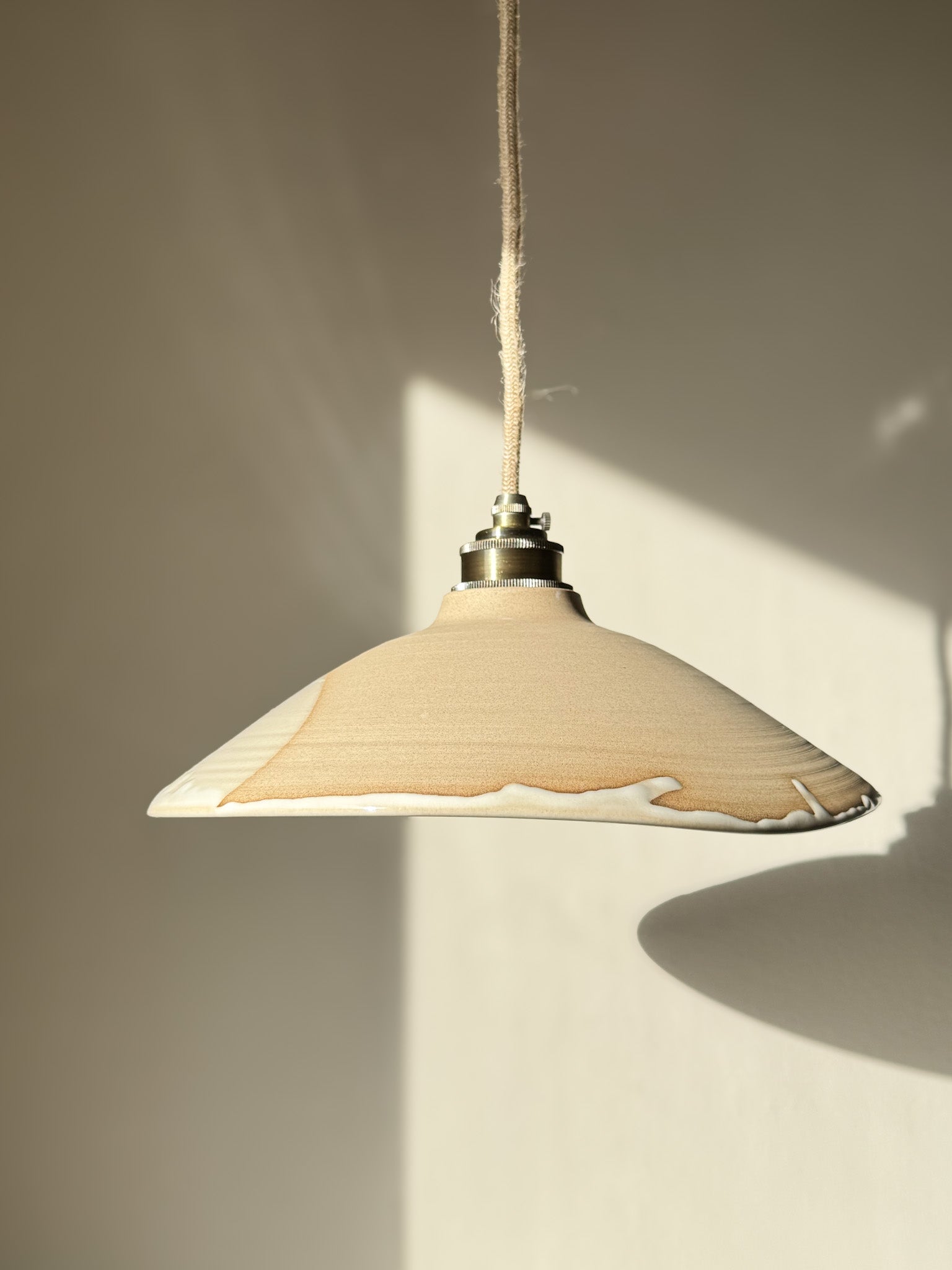 Ceramic Lamp Shade – Yuki #01 with glossy white glaze and organic silhouette