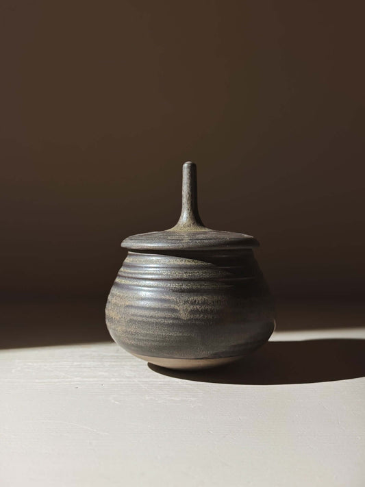 Lidded Jar - Black Truffle #02