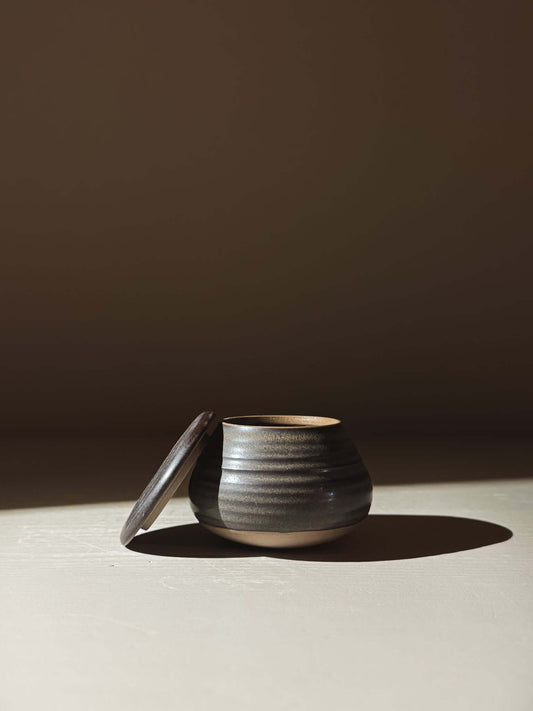 Lidded Jar - Black Truffle #03