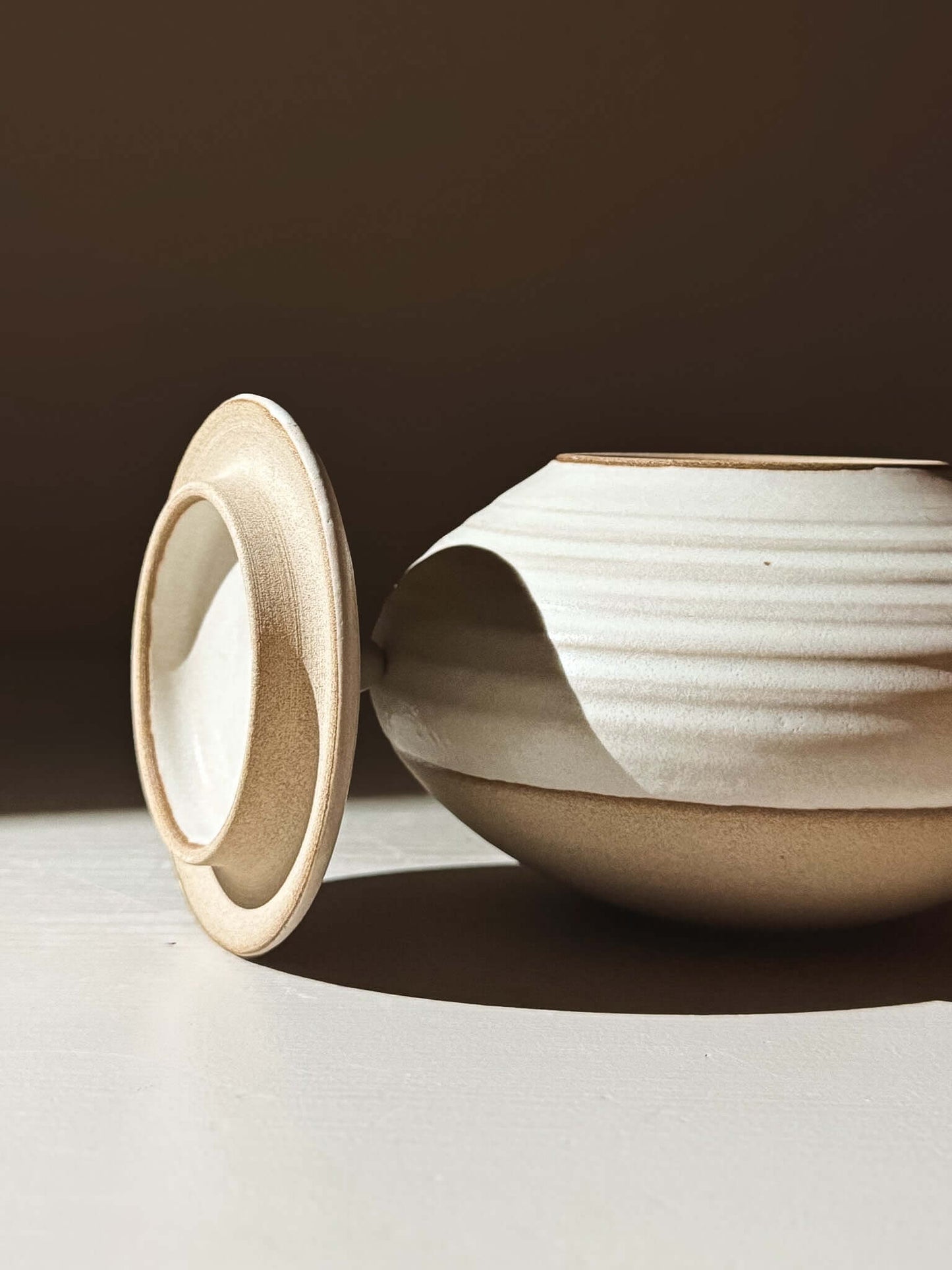 Lidded Jar - Eggshell #01 handmade ceramic pottery with lid, perfect for storing treasures. Wheel-thrown and finished by hand.