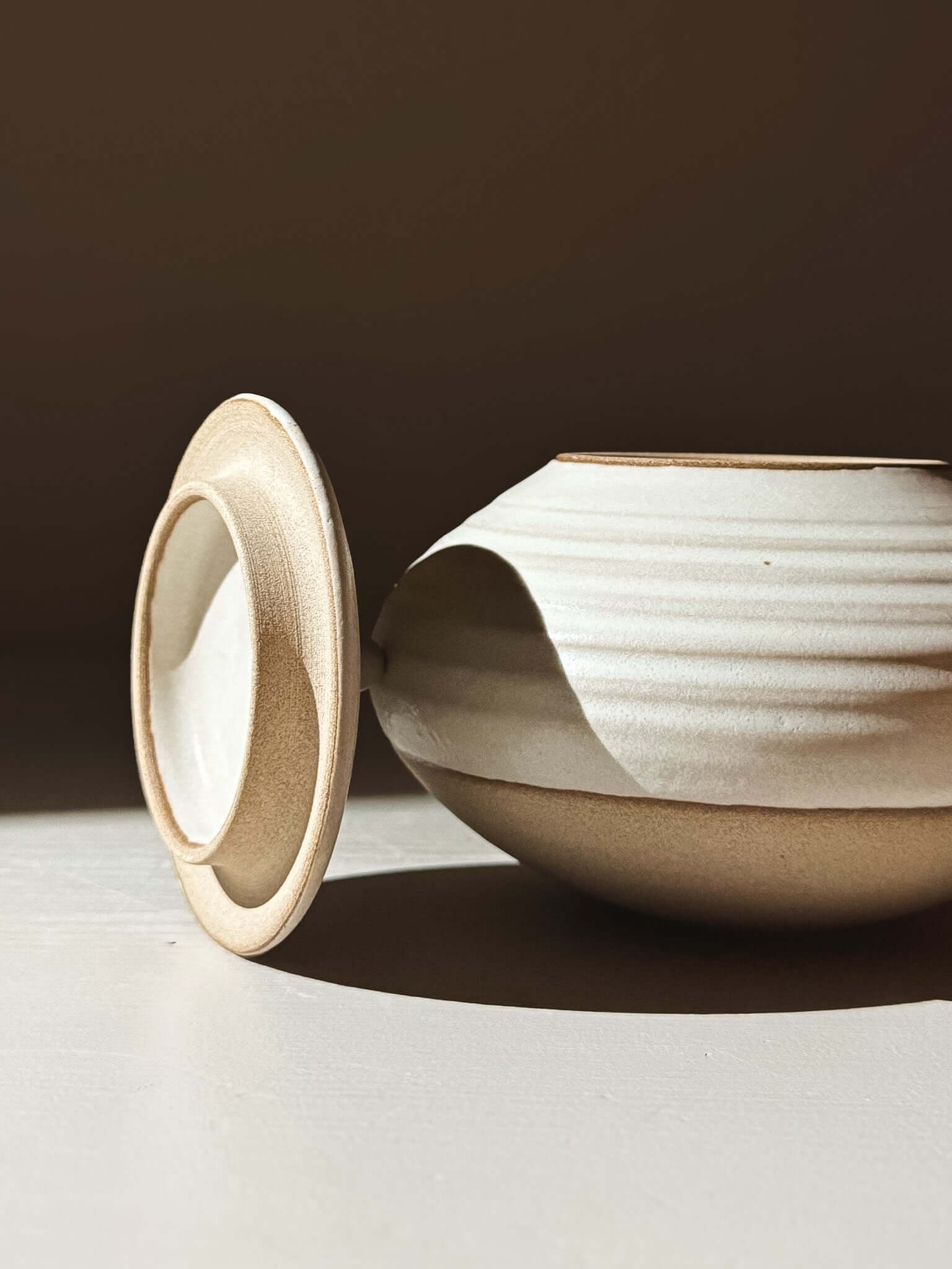 Lidded Jar - Eggshell #01 handmade ceramic pottery with lid, perfect for storing treasures. Wheel-thrown and finished by hand.