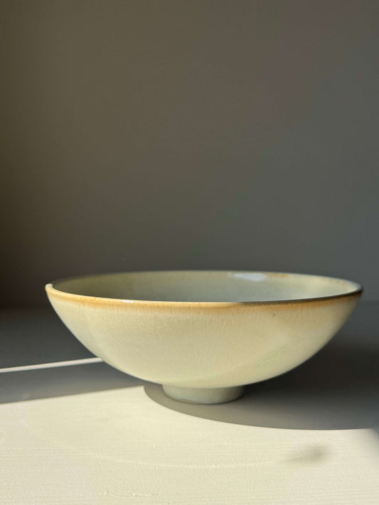 Shallow Dish - Moonstone handmade ceramic with moonstone glaze, 7cm x 19cm, durable stoneware with a quiet elegance.