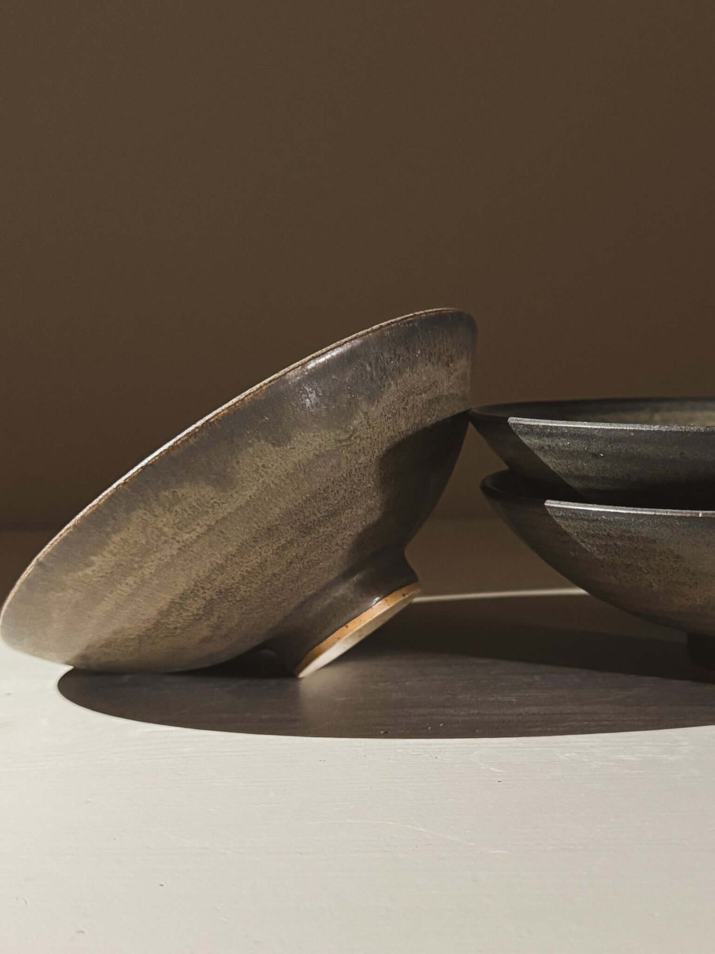 Small Footed Serving Bowl – Black Truffle