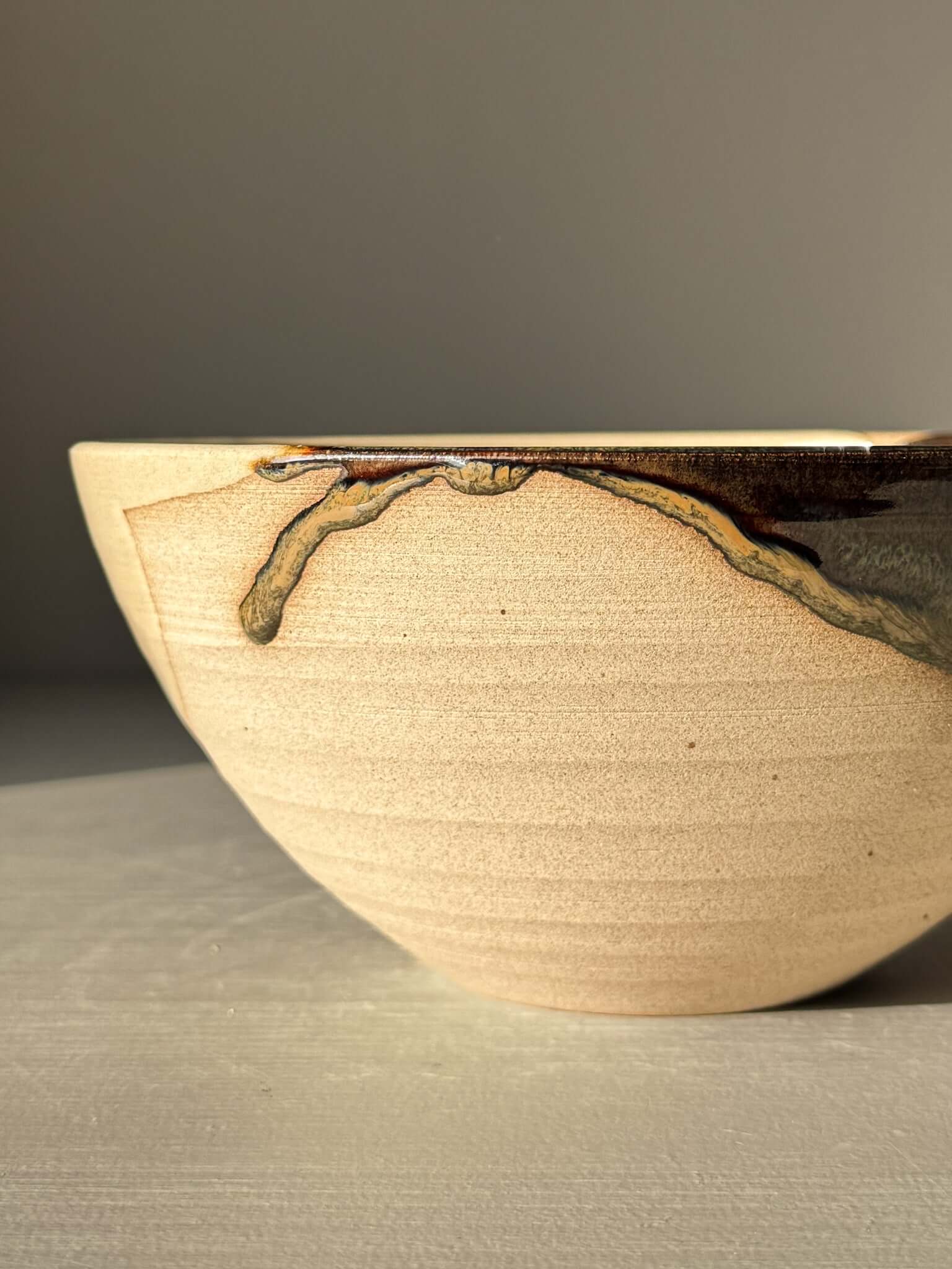 Handmade ceramic Soup Bowl – Inyo Series in toffee-colored stoneware with a softly rounded design.