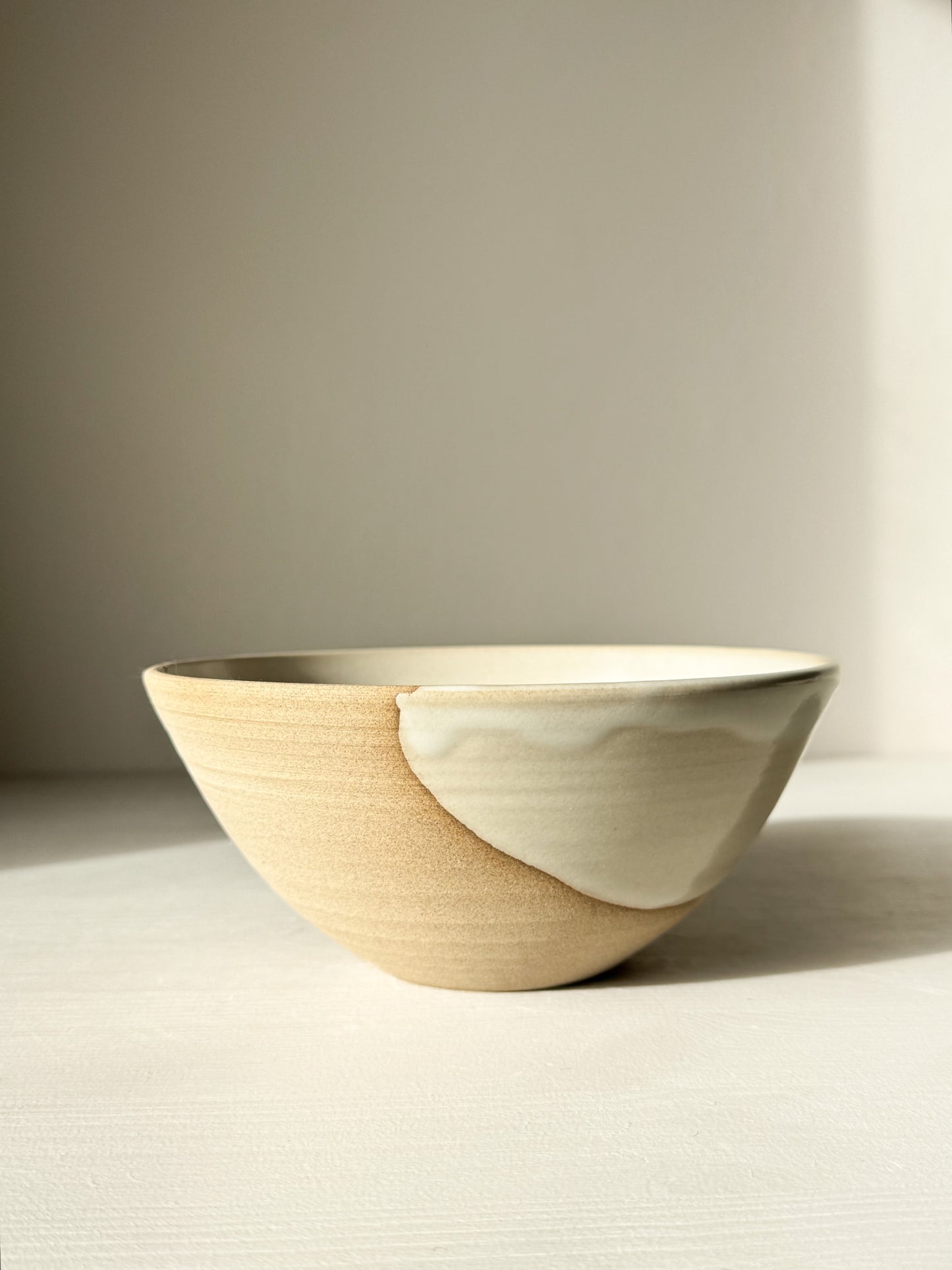 Handcrafted ceramic Soup Bowl – Yuki with a simple, calming design, perfect for serving soup, rice, or fruit.