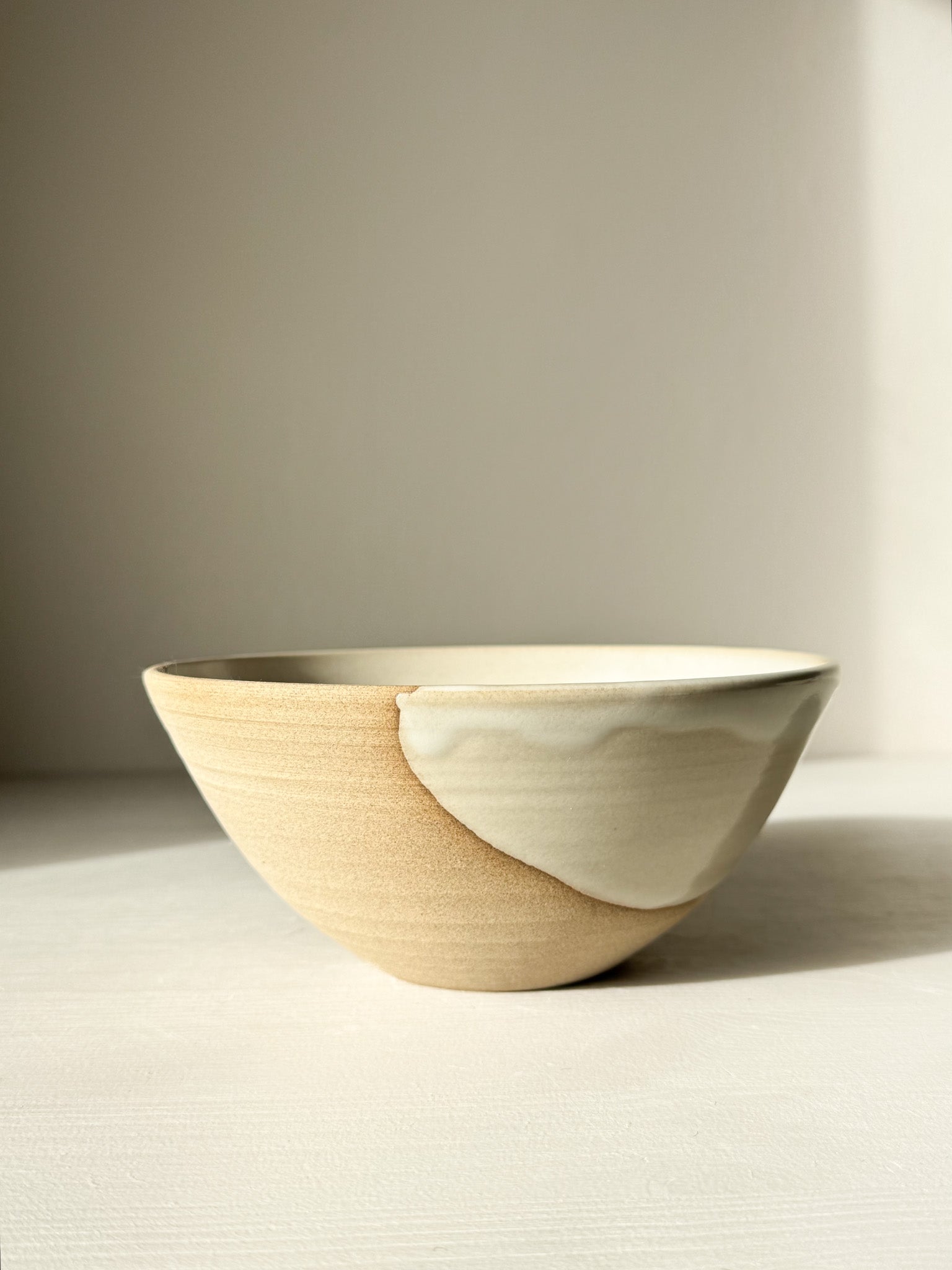 Handcrafted ceramic Soup Bowl – Yuki with a simple, calming design, perfect for serving soup, rice, or fruit.