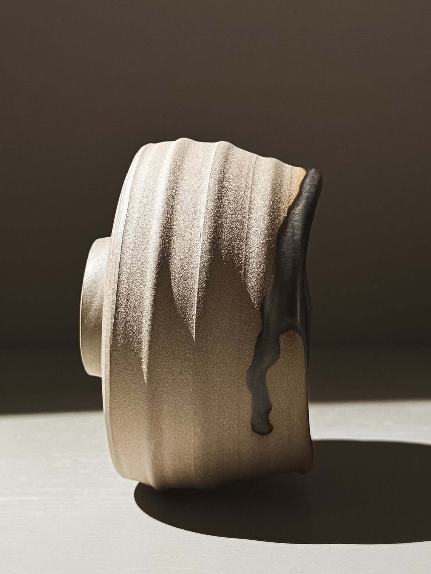 Textured Matcha Bowl - Black Truffle #02