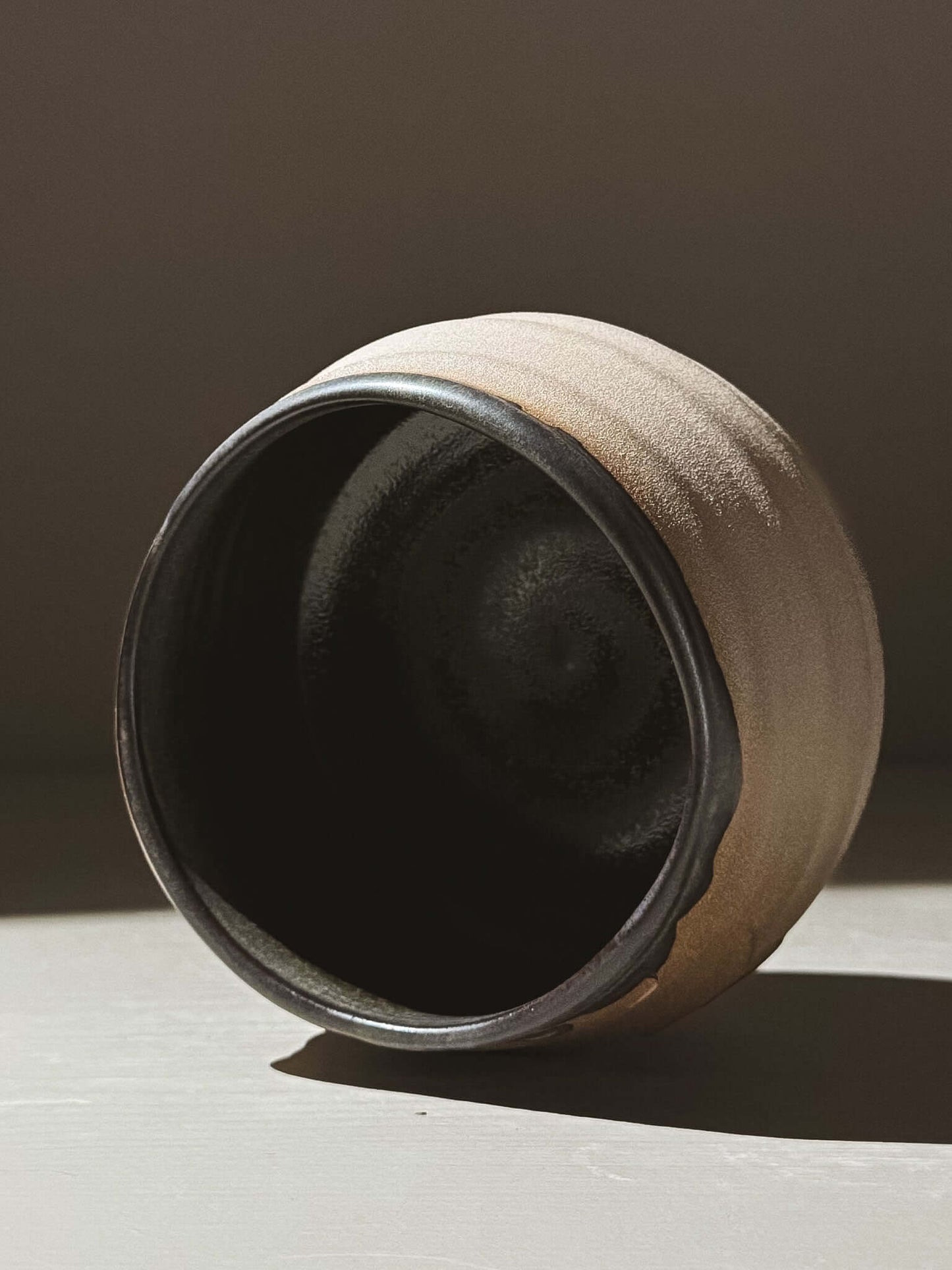 Textured Matcha Bowl - Black Truffle #02