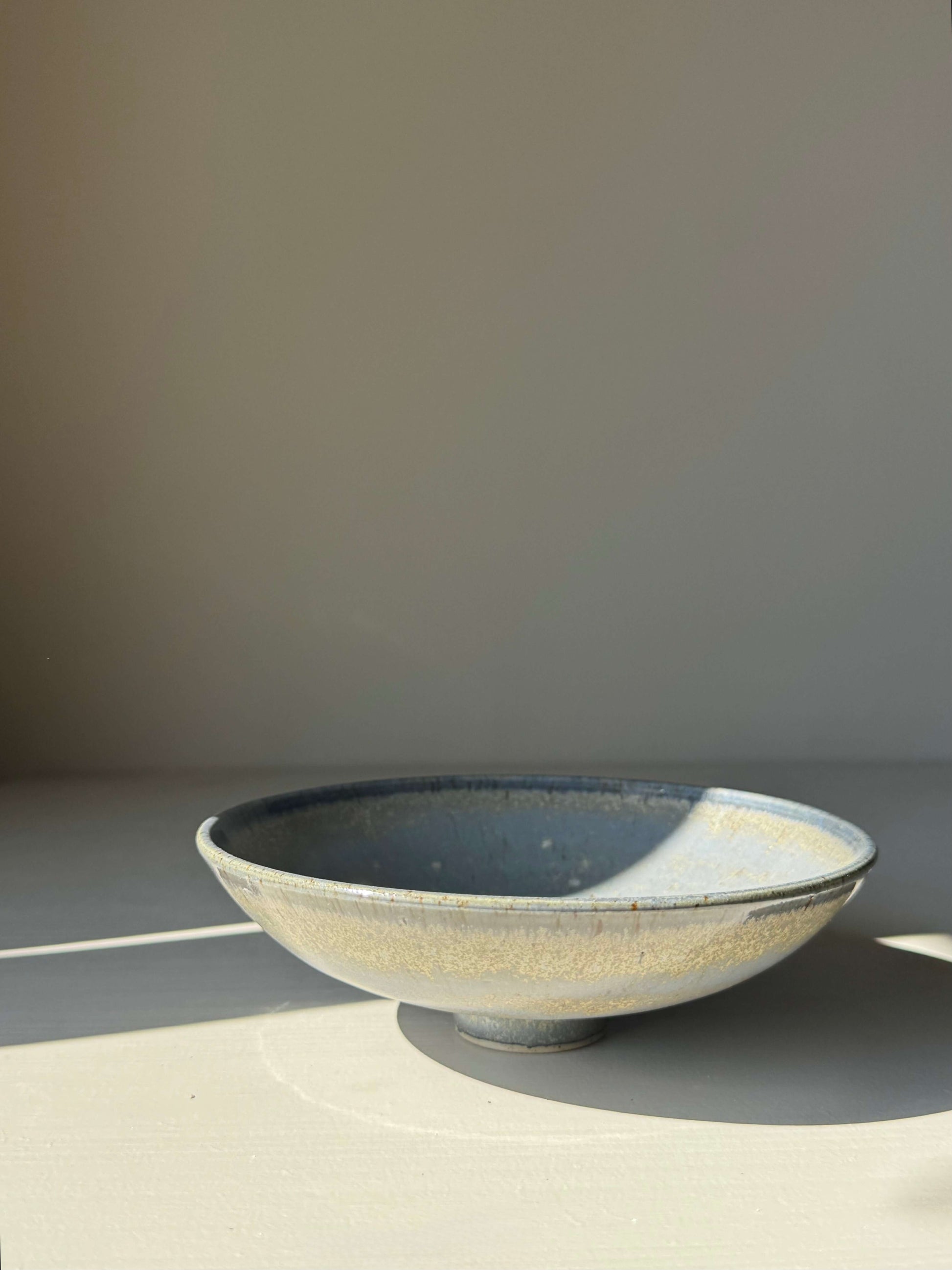 Trinket Dish - Satin Blue, handmade ceramic dish with satin blue glaze, high-fired stoneware, simple design, versatile small dish