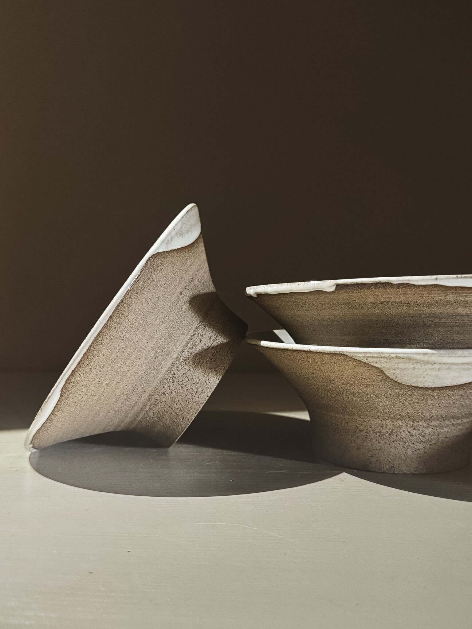 Bowl - Yuki Ash showcasing hand-thrown design with ash-grey clay and glossy white glaze.