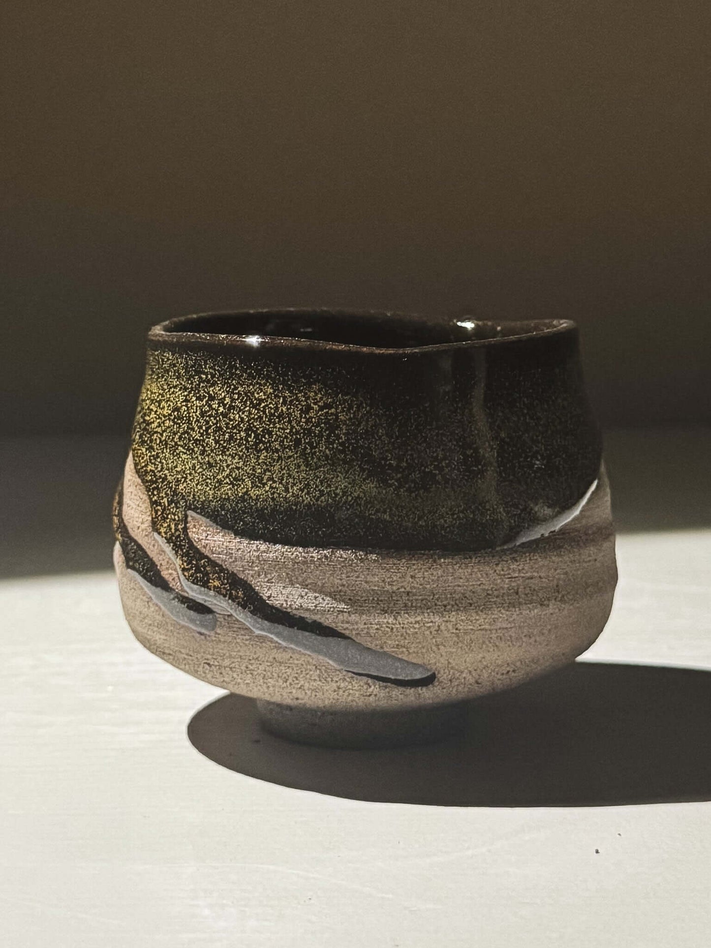 Yunomi Cup - Kuro Ash #01 showcasing unique glaze texture and handcrafted design details.