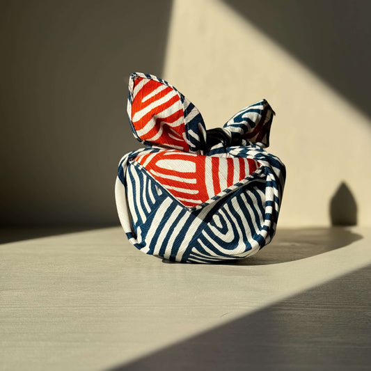 Musibi furoshiki handmade wrapping cloth blue and red