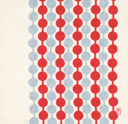 Small Furoshiki Tsunagi Dango Pattern Japanese cotton gift wrap cloth in red and blue design