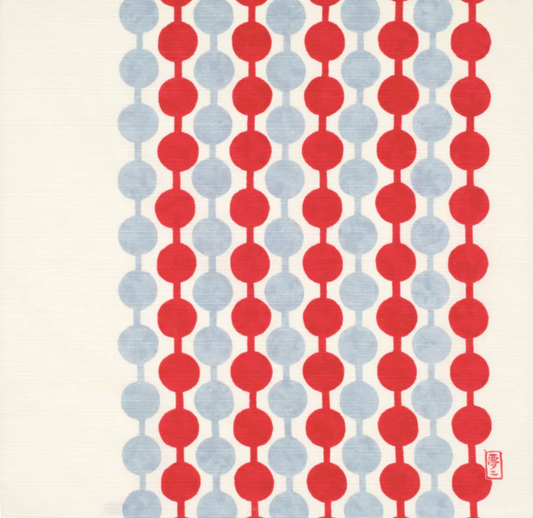 Small Furoshiki Tsunagi Dango Pattern Japanese cotton gift wrap cloth in red and blue design
